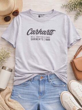 Carhartt Women's Light Purple Logo Tee Size Medium